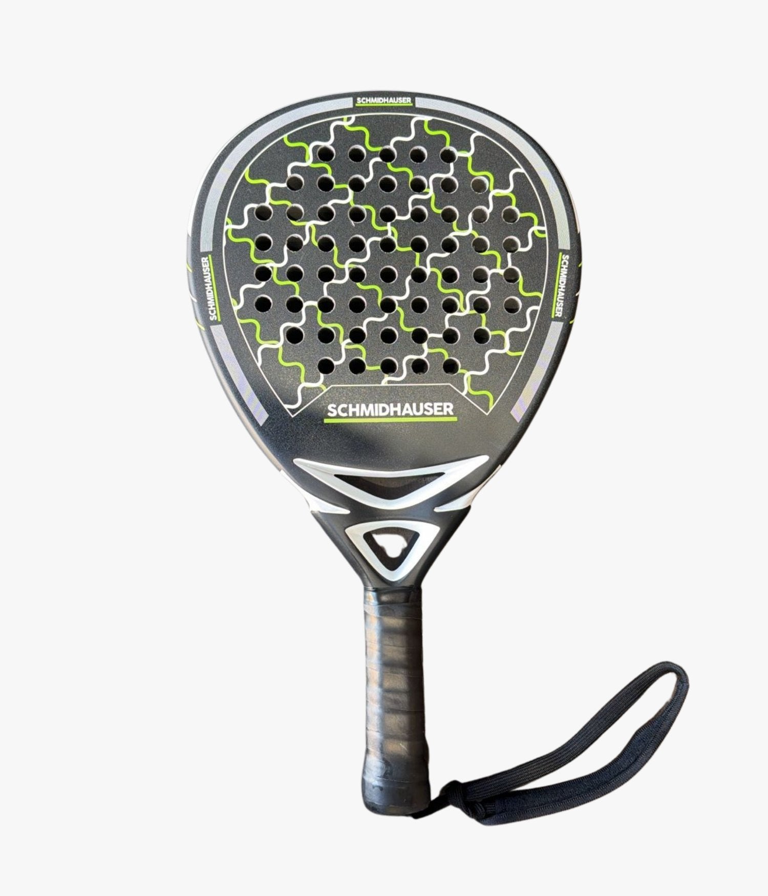 Schmidhauser branded padel racket designed and produced by Cape Town Padel Company